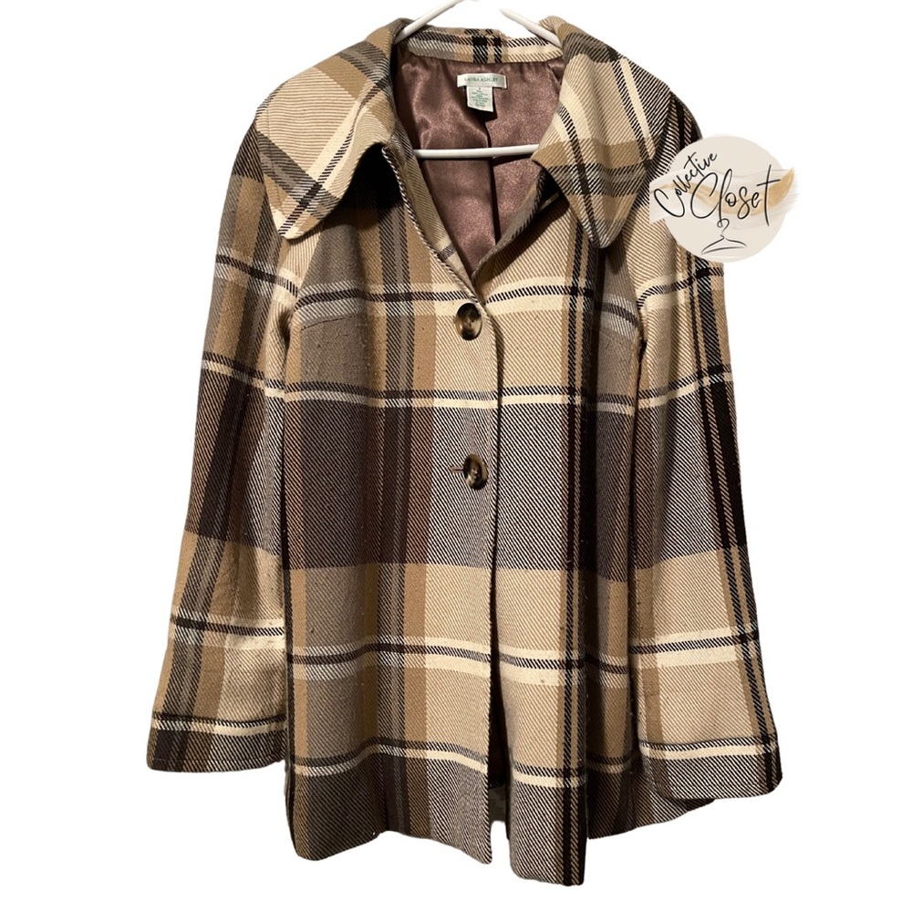 Women’s Laura Ashley Plaid Jacket Small lightweight